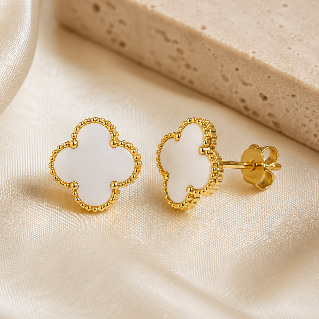 Verona Stud Ohrringe Weiß