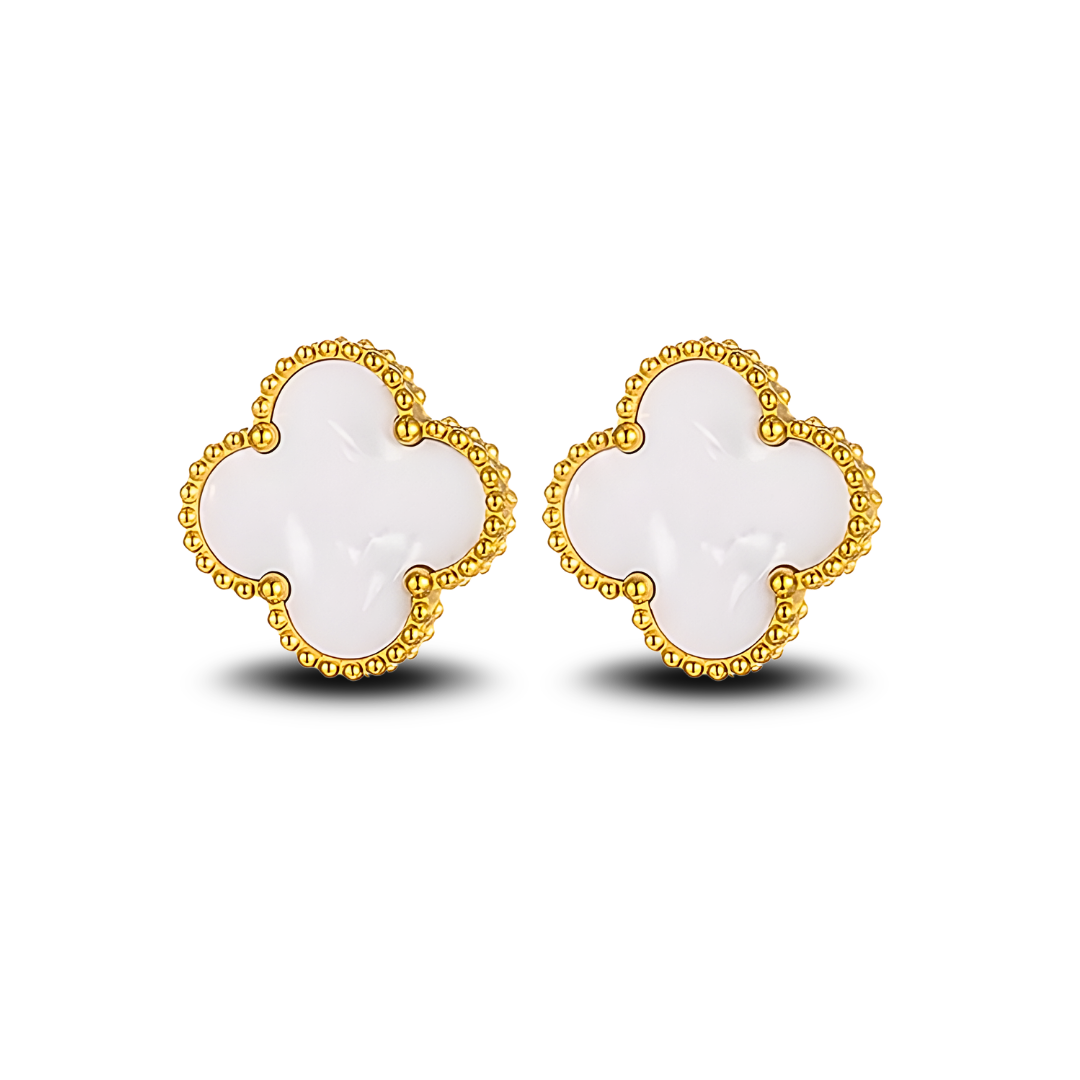 Verona Stud Earrings White