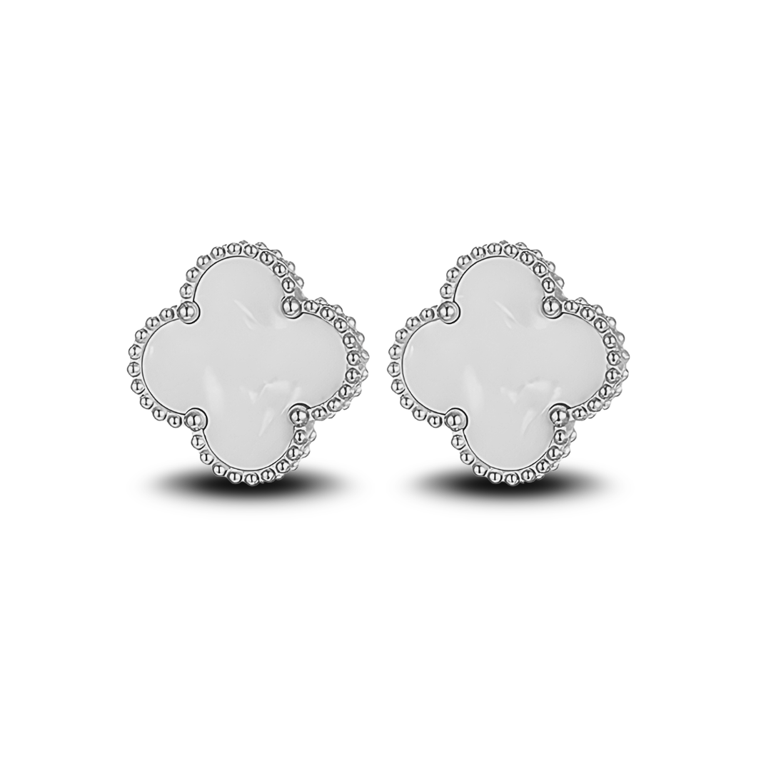 Verona Stud Earrings White